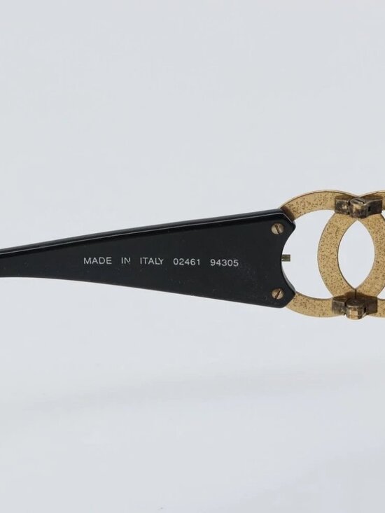 CHANEL Sunglasses plastic Black CC Auth